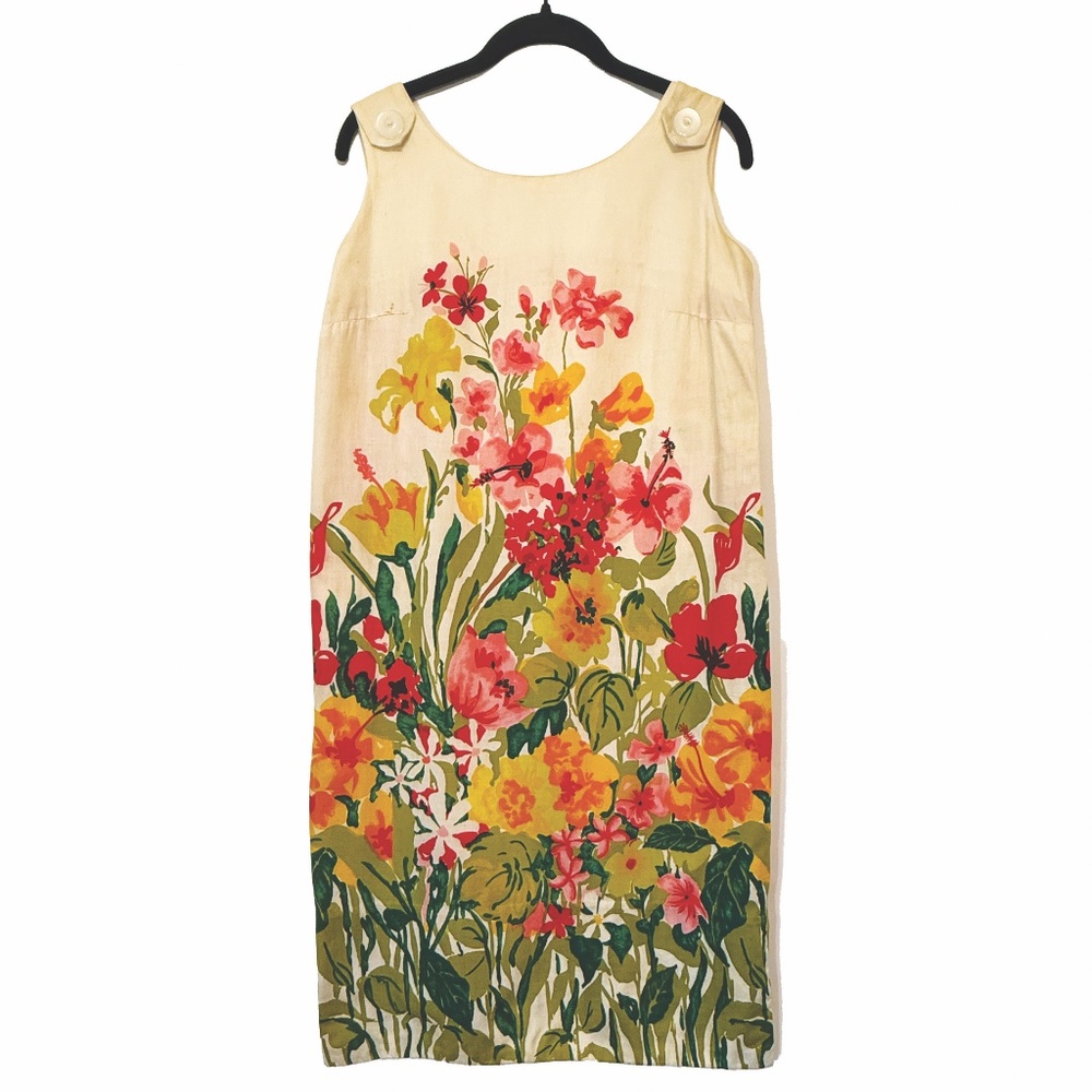 Vintage 1960s Hawaiian Shift Dress – Bold Tropical Floral Print – Pockets